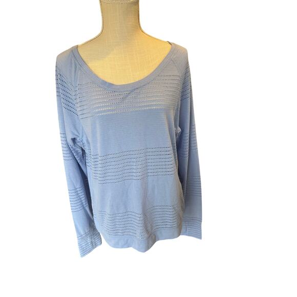 Athleta Limitless Long Sleeve.  Size Large.  Blue - Picture 2 of 5